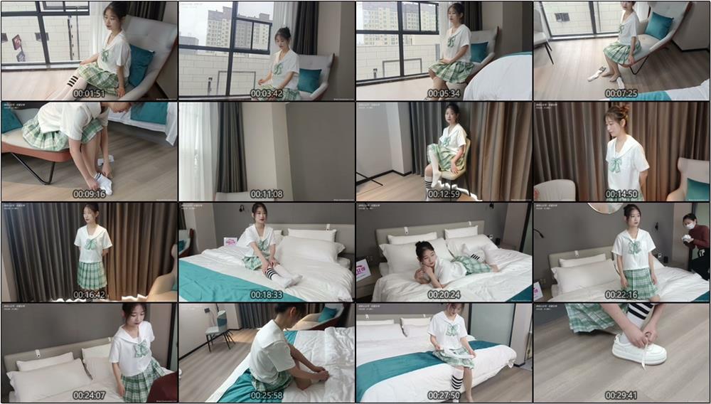 [初夏女神]013期 念念~常规S码绿色JK套搭配小白鞋(带视频)【135P+1V/5.82G】