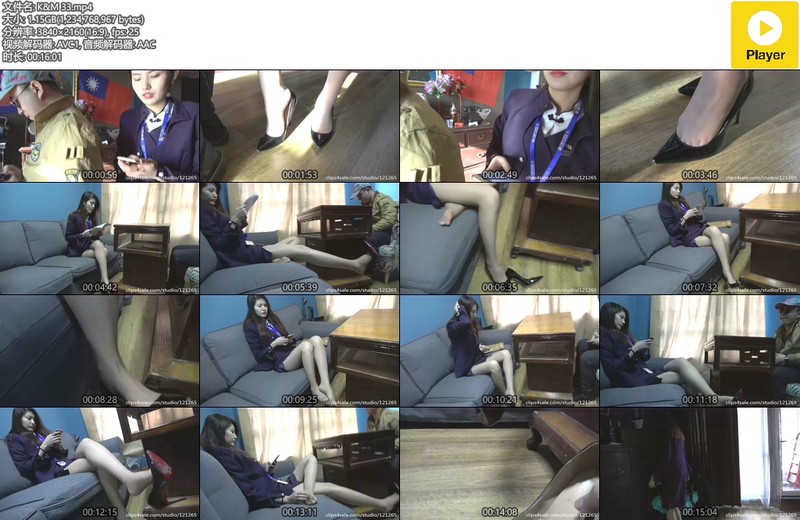 [视频] K&M 33-踩痛芮芮坐在沙发扣脚【16min/1.15G】