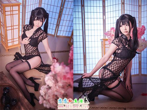 [面饼仙儿] NO.018 黑丝情趣旗袍【21P/234M】