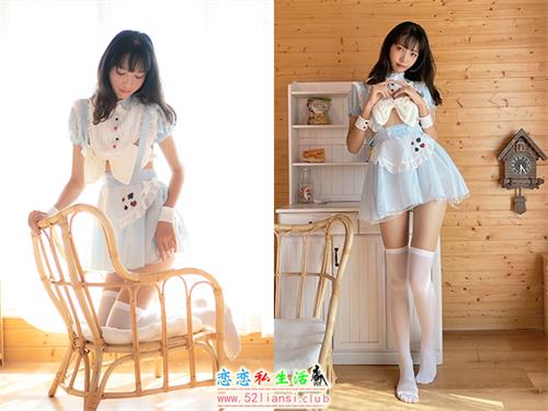[美图精选]1058-西瓜少女(西呱呀呀呀)-蓝白女仆【26P/57M】视频下载