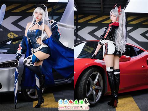 [美图精选]927-瓜希酱&Momoko葵葵-碧蓝航线 欧根&企业 赛车女郎【58P/58M】视频下载