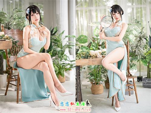 [美图精选]808-Hane Ame 雨波-绿韵旗袍【30P/90M】视频下载