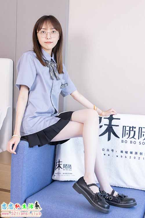[袜啵啵] 460期 稚予-JK制服、皮鞋、帆布鞋、薄白丝(带视频)【163P+1V/7.16G】