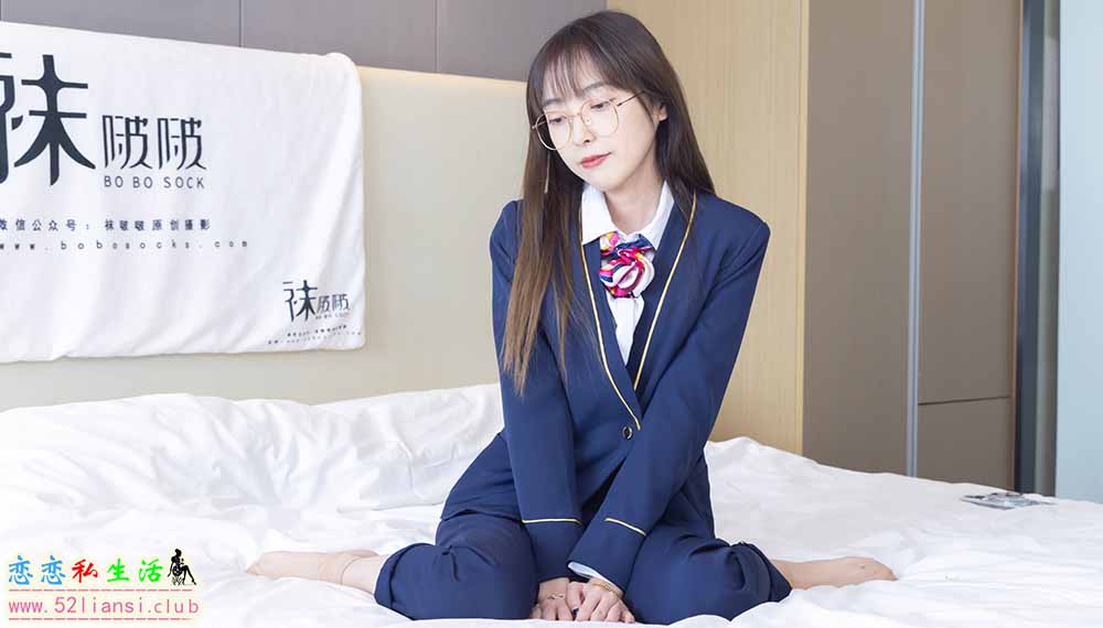 [袜啵啵]NO.509 稚予-高跟鞋、短肉丝-脚尖加固款、黑色美甲、银行制服、半脱袜子(带视频)【150P+1V/5.52G】