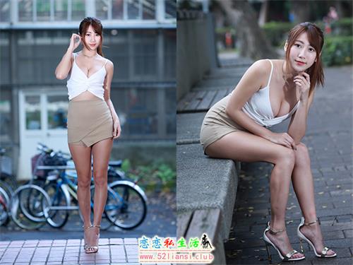 [街拍丝足]108长腿美模 张嘉庭 吊带露肚短裤 高跟美腿外拍【52P/77M】视频下载