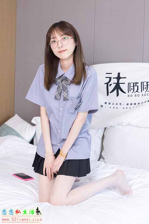 [袜啵啵] 460期 稚予-JK制服、皮鞋、帆布鞋、薄白丝(带视频)【163P+1V/7.16G】