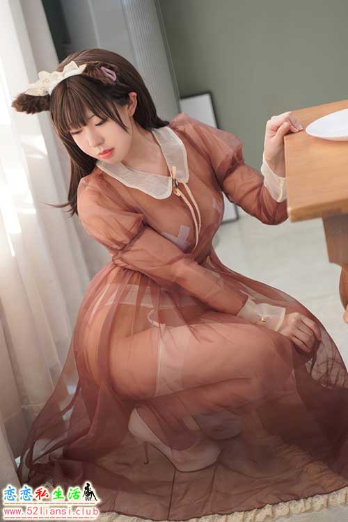 [美图精选]1496-虎森森-棕色透明女仆【35P/75M】