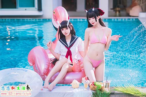 [美图精选]1284-封疆疆v&祖木子 能代x酒匂泳装【43P/102M】