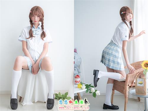 [美图精选]1549-西瓜少女(西呱呀呀呀)-民宿私房淡蓝JK【46P/97M】视频下载