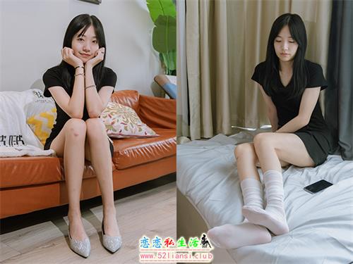 [袜啵啵] 363期 小甜豆-两双平底鞋、黑色船袜、裸足(带视频)【140P+1V/5.59G】