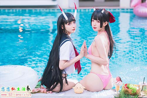 [美图精选]1284-封疆疆v&祖木子 能代x酒匂泳装【43P/102M】