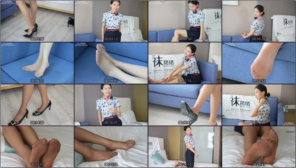 [袜啵啵] 334期 芝士-东航制服、两双高跟鞋、薄肉丝、薄灰丝(带视频)【141P+1V/7.56G】