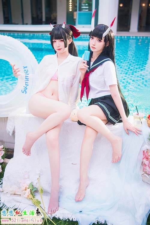 [美图精选]1284-封疆疆v&祖木子 能代x酒匂泳装【43P/102M】