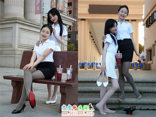[初夏女神]230期 柒柒、双双~《黑白正装》老柒，今天我们一起去跑销售去(带视频)【90P+1V/3.59G】