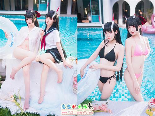 [美图精选]1284-封疆疆v&祖木子 能代x酒匂泳装【43P/102M】视频下载